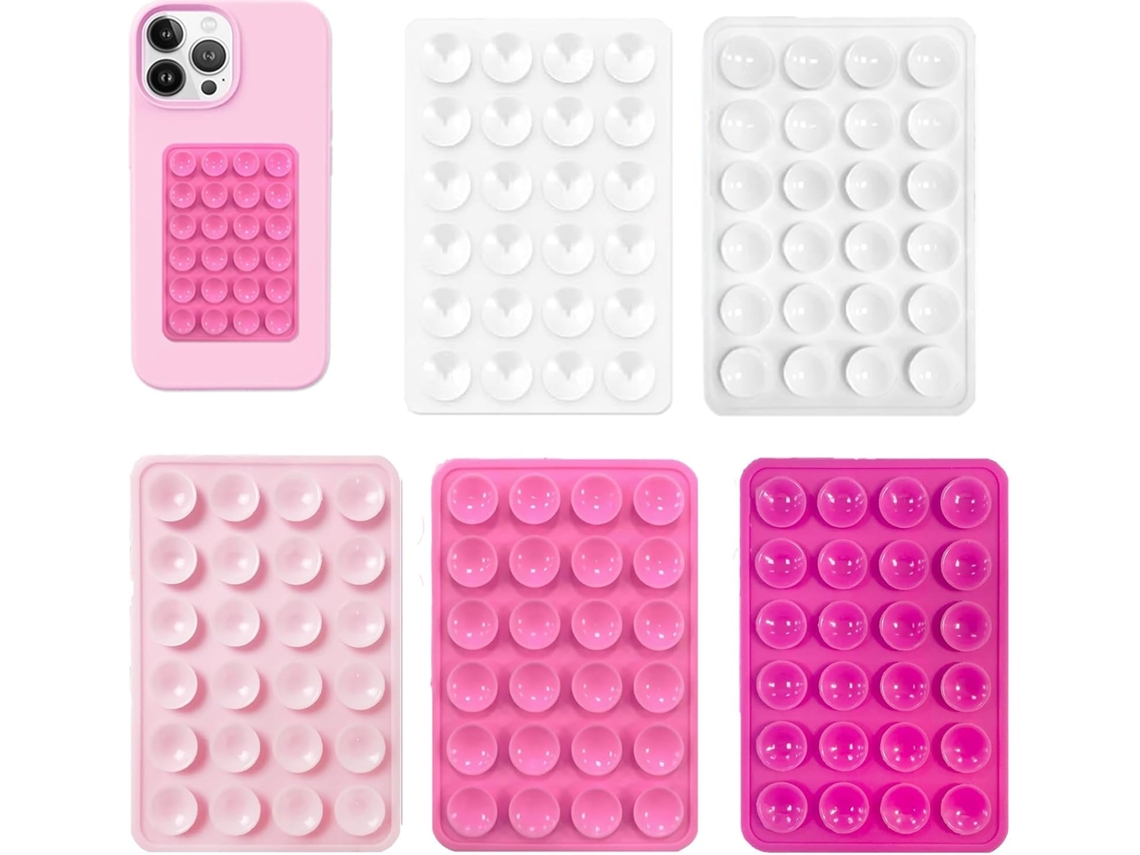 Kit Com 5 Suportes De Silicone Para Celular Com Ventosa, Compatíveis Com Fixação Na Parede - Fx