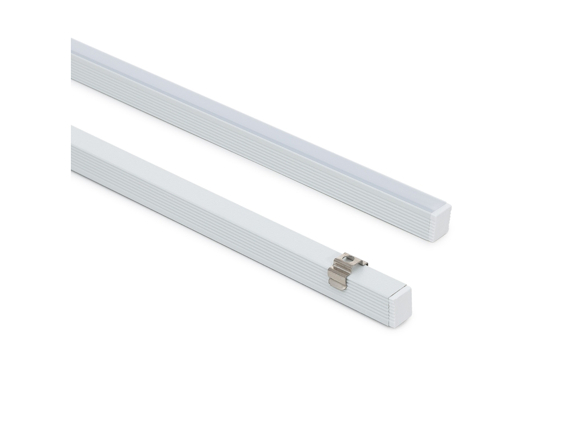Mini Perfil de Alumínio de Superfície com Cobertura Contínua para Fita de LED de Até 6mm Branco 2M Branco Translúcido