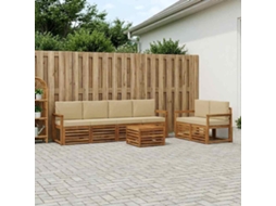 Vidaxl Conjunto De Sofás Para Exterior 7 Pcs Natural E Bege