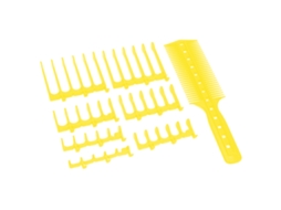 Set De Pentes Para Corte De Cabelo Profissional Em Amarelo Com 7 Dentes De Pente E Manual