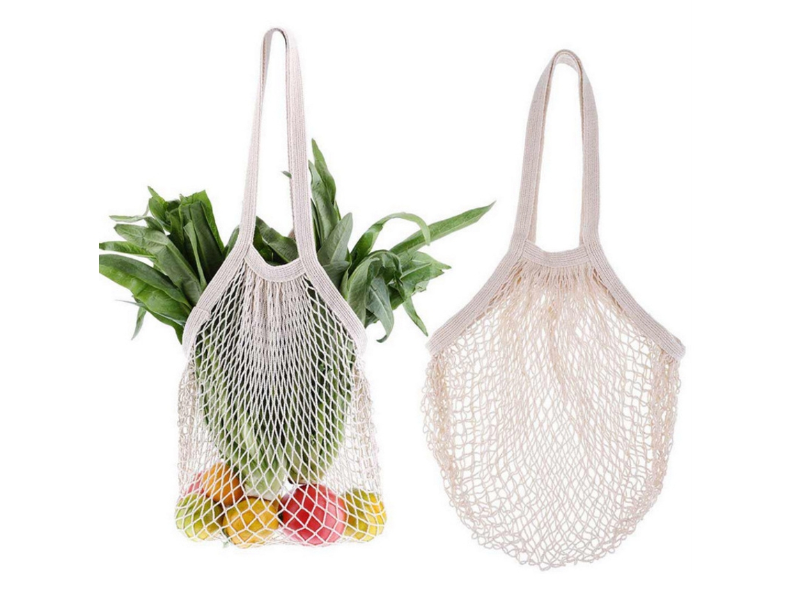 2 Sacolas de Malha Reutilizáveis​​ Brancas BRILVIBERA