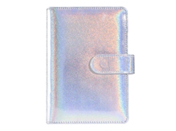 A6 Pu Leather Refillable Binder Rainbow Holographic Macaron Cash Budget Planner Silver Cover Only