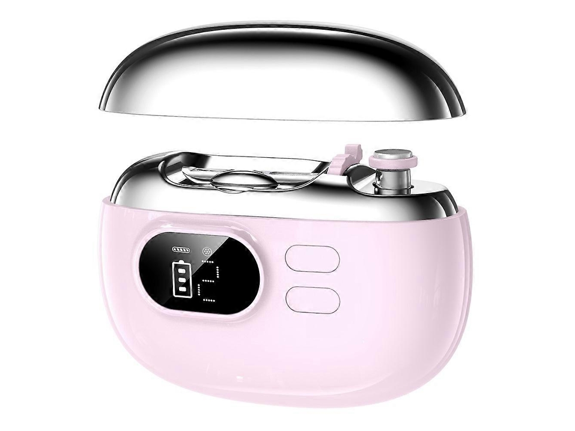 Cortador De Unhas Elétrico Multifuncional Cor Rosa, Com Lupa, Corte Automático