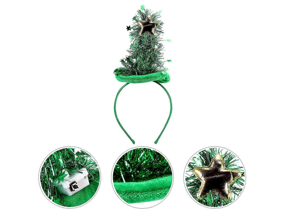 Conjunto De 2 Arcos De Cabelo Natal, Design De Árvore, Verde