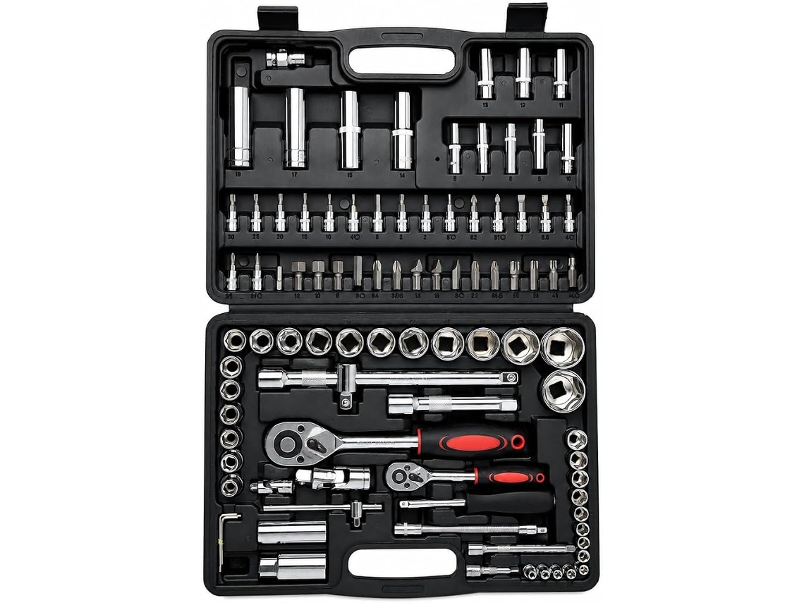 Conjunto De Chave De Caixa 94 Peça Cromo Vanadium 1/4"