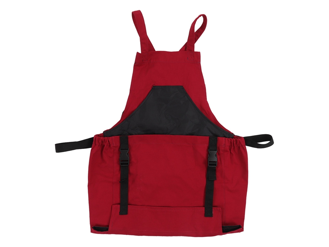Avental De Jardinagem Vermelho Escuro, 210d Pvc Impermeável, Alças Ajustáveis, Leve