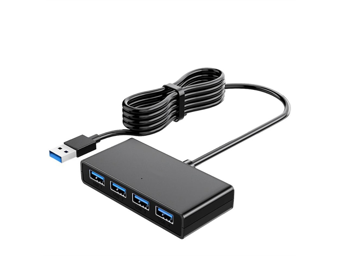 Yizhood Docking Station Fonte de alimentação USB 4 portas Multi USB 3.0 para PC Windows Mac Acessórios para computador 150 cm Preto