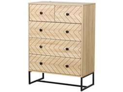 Aparador 5 Gavetas Organizador 80x39,5x110cm Escritório Quarto