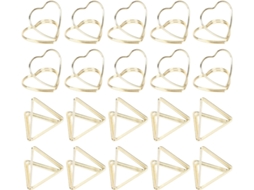 Clipes triangulares Zerodis em formato de coração para material escolar, com revestimento de metal e plástico.