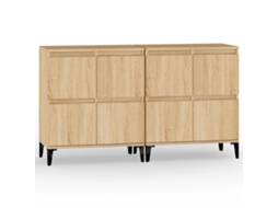 Sideboard, Sideboards Vidaxl Marrom Madeira Processada (n/a)