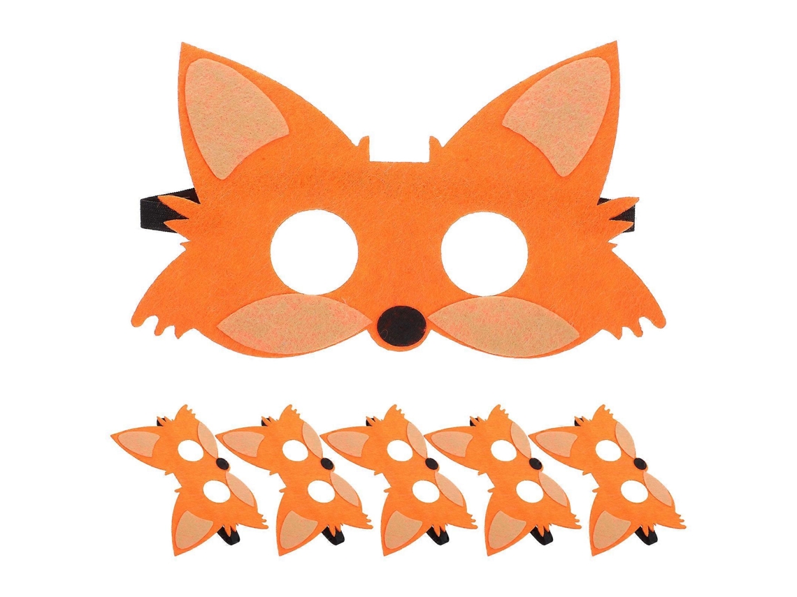 Máscara De Halloween Máscaras De Raposa De Feltro Para Festa Infantil Decorativa 5 Peças Laranja