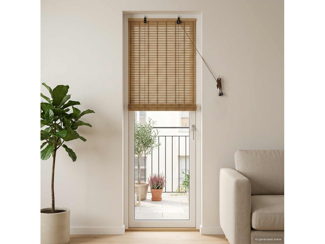 Vidaxl Estores De Rolo Natura 50 X 220 Cm Bambu