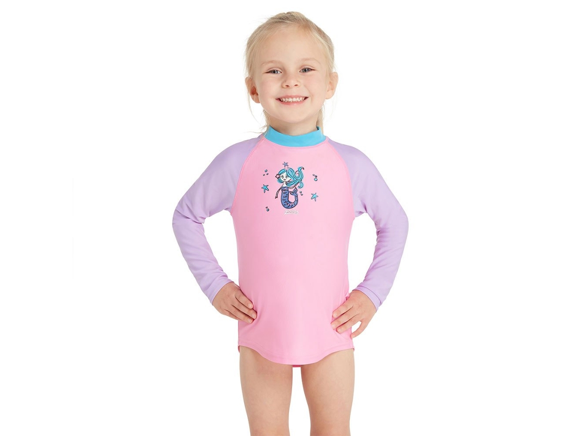 Camiseta de Manga Comprida Zip Ecolast Rosa 21Zoggs
