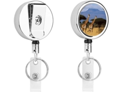 Girafas Dá Vida Floresta Africana Divertido Porta Crachás Retrátil Com Clipe Enfermeira, Chaveiro Fofo, Porta