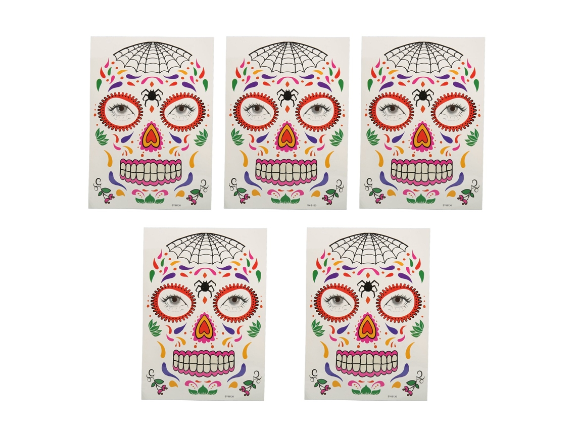 Tatuagem Facial Halloween Resistente À Água E Transpiração