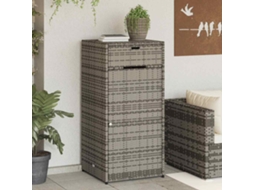 Vidaxl Armário De Arrumação Para Jardim 55x55x111 Cm Vime Pe Cinzento