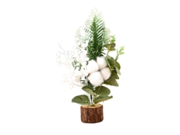 Árvore de Natal Pequena de Janela com Fruta de Algodão Branca 27cm LAXISCREED