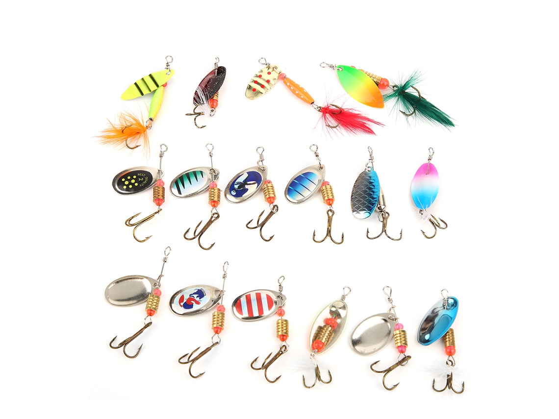 Kit de Iscas de Pesca com 16 Lure de Sequin