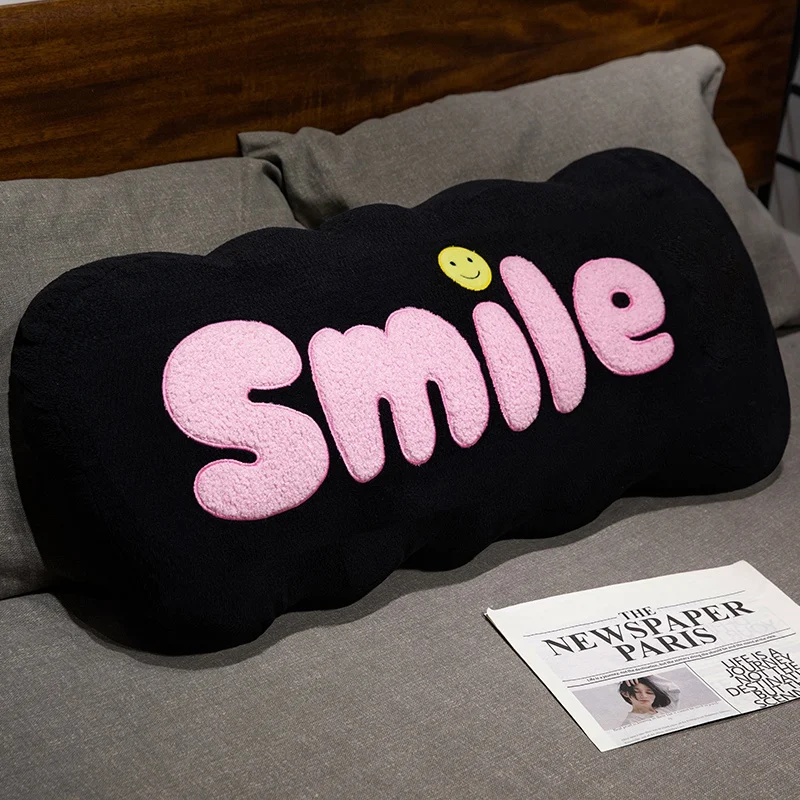 Almofada de Sofá com Carinha Sorridente Rosa para Adultos MDUG (60 Cm)