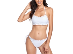 Bikini Duas Peças Feminino Branco XL com Almofadas Removíveis