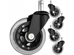 Conjunto De 5 Rodízios Para Cadeira De Escritório 11 Mm Aquaforge