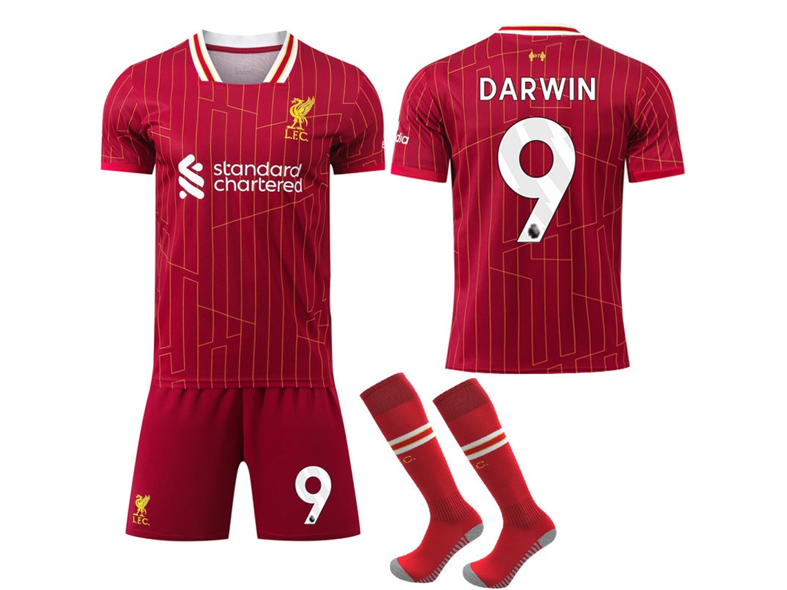Camisa E Meias Do Liverpool Para Crianças E Adultos 2024 25 Jsr No. 9 Darwin Aquaforge