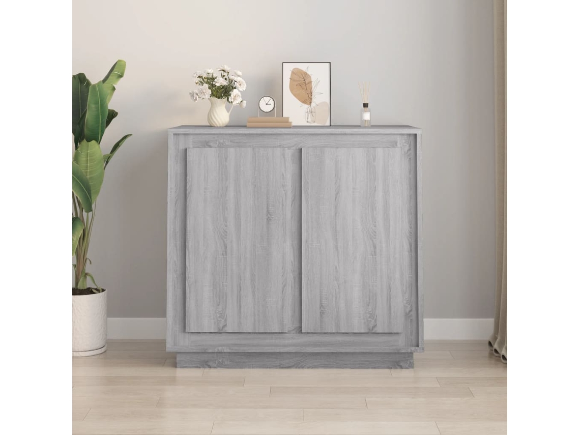 Vidaxl Aparador 80x34x75 Cm Derivados De Madeira Cinzento Sonoma