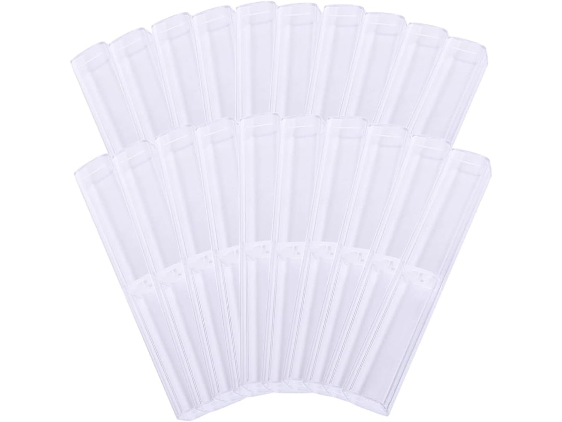Topbathy Estojo Transparente para 20 Canetas, Armazenamento Prático Escritório e Negócios. 15 X 2,5 Cm Durável