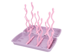 Mali rack de Secagem de Mamadeiras Pp Seguro Plegável Portátil para Balcão Rosa