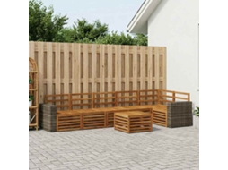 Vidaxl Conjunto De Sofás Para Exterior 7 Unid. Natural Poliéster