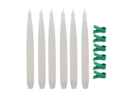 Conjunto de 6 Velas de Natal Led a Bateria com Luz Quente CHABERLU