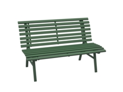 Banco de Jardim BTFORUS, de parque, design ripado, resistente às intempéries, alumínio, 123x67x79cm, verde