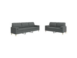 Sofa Set, Sofa Sets Vidaxl Cinzeto Tecido (n/a)