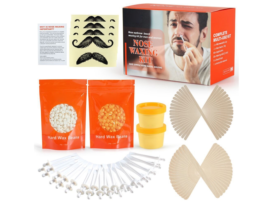 Kit de Depilação Nasal com Cera em Grãos, Copos para Micro-ondas e Espátulas para o Nariz (2026)