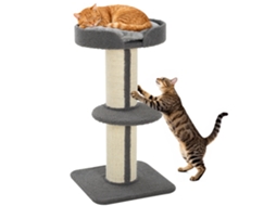 Árvore para Gatos, 91 Cm, 3 Níveis, Plataforma, Poste de Sisal, Cinza | S/MARCA