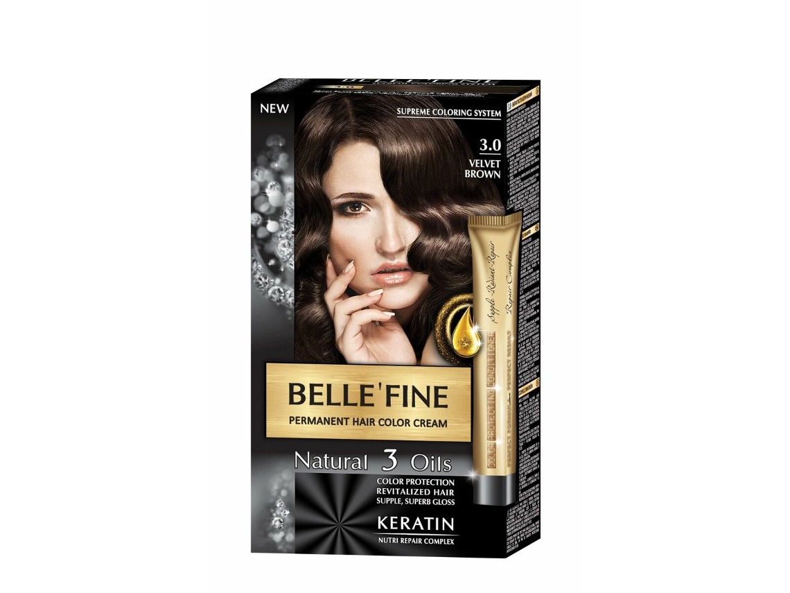 Tinta Permanente Belle´Fine Nº 3.0 Castanho 30 Ml
