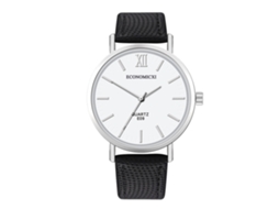 Reloj De Pulsera Analógico De Cuarzo Con Correa De Pu Casual Para Mujer Y Hombre (blanco Negro)