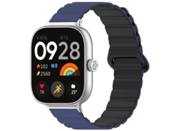 Bracelete para Xiaomi Band 9 Pro / 8 Pro Silicone Magnético Brilhante Azul Escuro e Preto XIAOMOYU