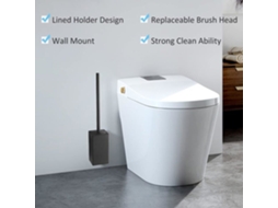 Escova Sanitária, Suporte de Parede Quadrado em Aço Inoxidável 304, Preto AQUAFORGE