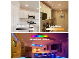 Lâmpada de Embutir Inteligente 4 Polegadas 9w Led Rgb+cct Controle App e Voz Surplife S/MARCA