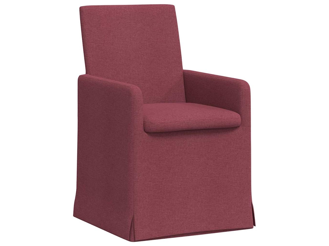 Conjunto 2 Cadeira De Jantar Vidaxl Vermelho Tecido (57 X 67 X 95 Cm)