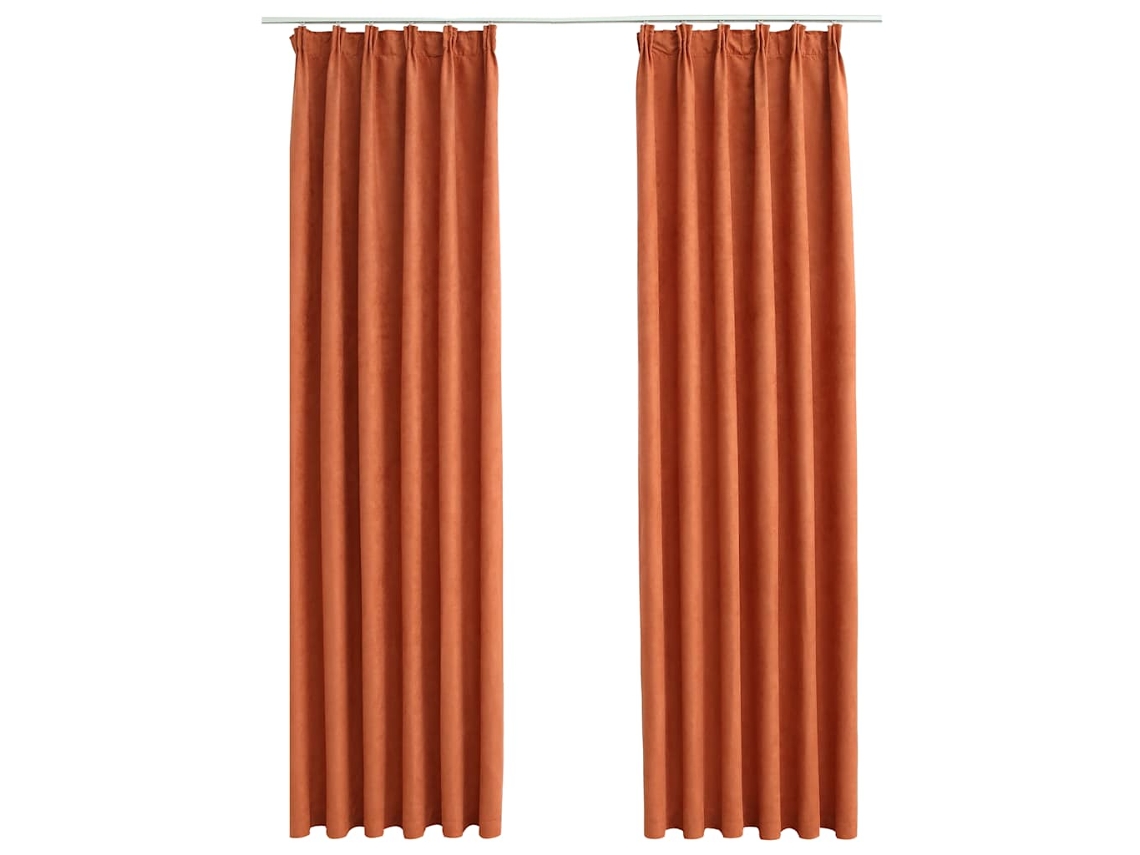 Maison Exclusive - Cortinas Blackout Com Ganchos 2 Pcs 140x175 Cm Ferrugem