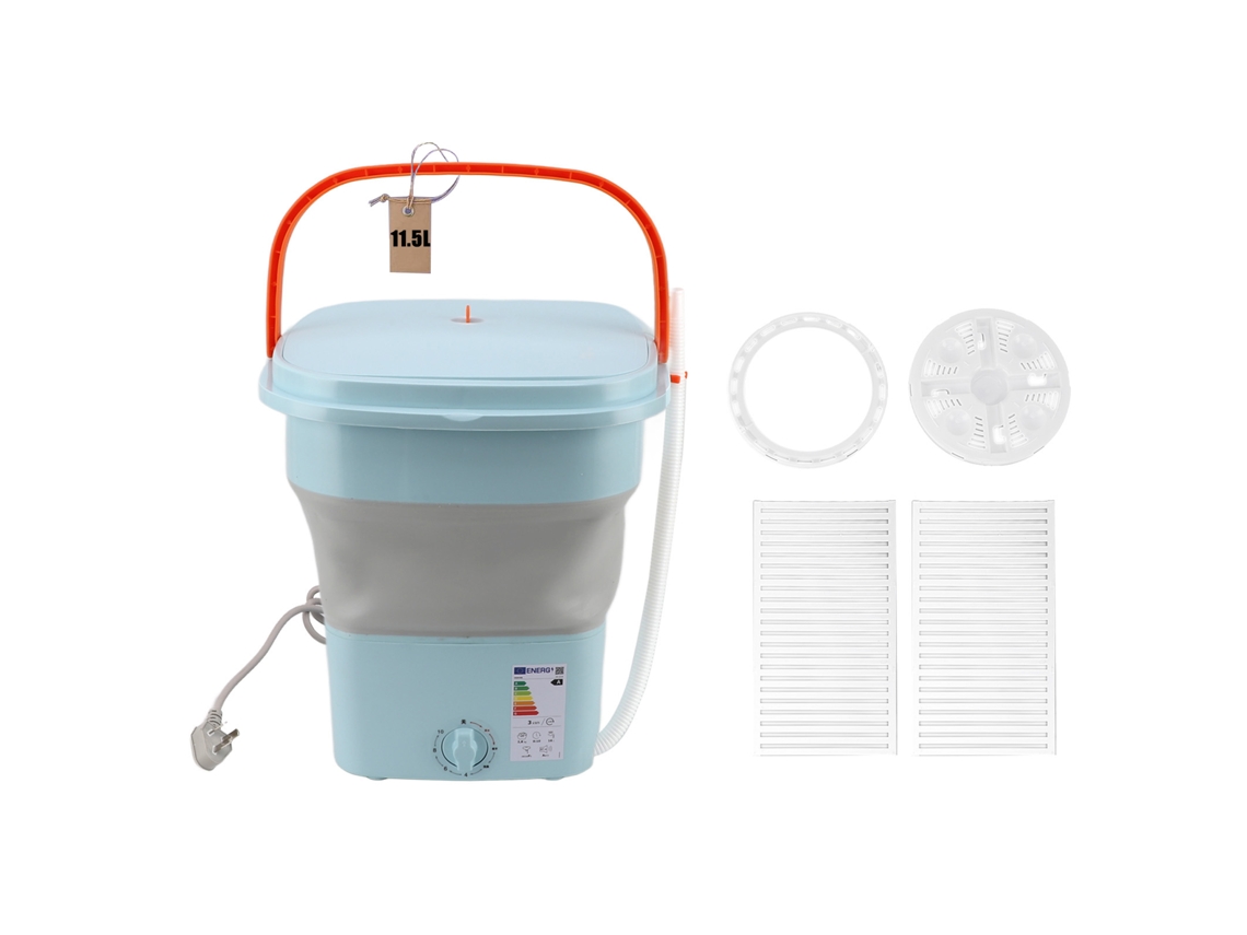Máquina de lavar portátil compacta e dobrável de 11.5l para casa, viagem, apartamento ou hotel, conector EU 220v LAXISCREED