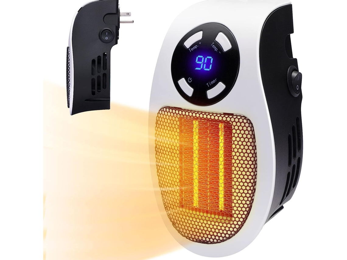 Mini aquecedor BRILVIBERA de cerâmica 500W, com controle remoto e temporizador