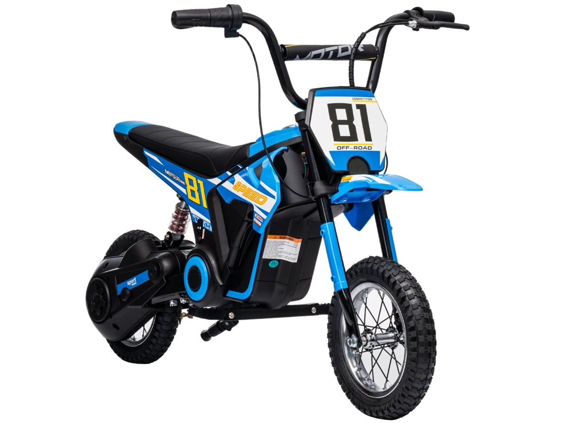 Mota Elétrica Para Crianças 24v Com Motor 250w Velocidade De 6-16km/h Rodas De 30,5 Cm Para Crianças De 8-12 Anos Azul