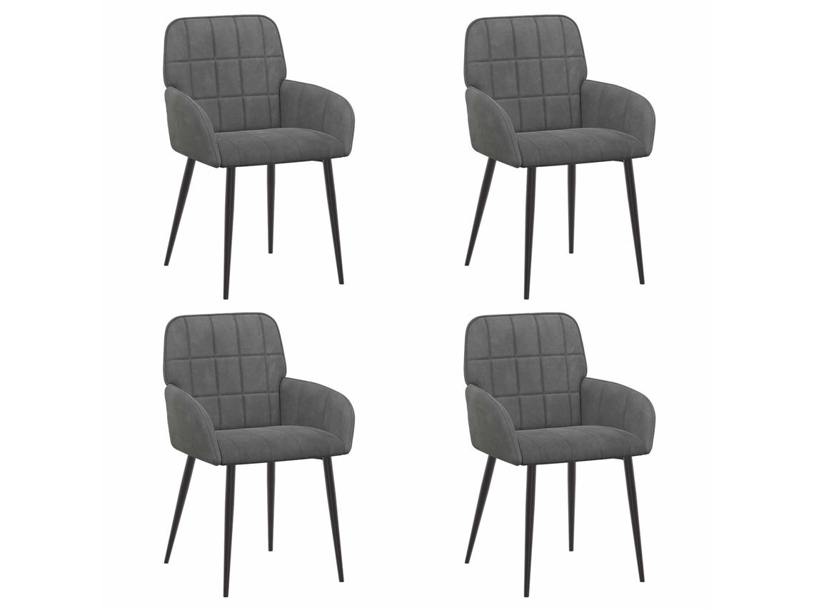 Maison Exclusive - Cadeiras De Jantar 4 Unid. Veludo Cinzento-escuro