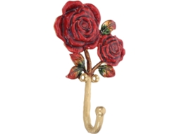 Gancho De Cortina Chuveiro Rosa Vermelha - Parede Decorativo Em Forma