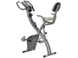 Bicicleta Estática Dobrável com Altura e Resistência Ajustáveis com Tela Lcd e Assento com Encosto 51x97x115cm Cinza VERIDIA CUOM