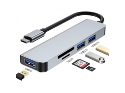 Estação De Acoplamento Com Hub Type-c 3.1, Funcionalidade 5 Em 1, Suporta Resolução 4k, Inlirface Usb-c Para Hdmi.