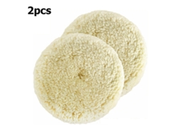 2pcs Kit De Discos De Lijado De Lana Natural Para Pulido Y Rectificado Coche Belleza Reparación Cuerpo